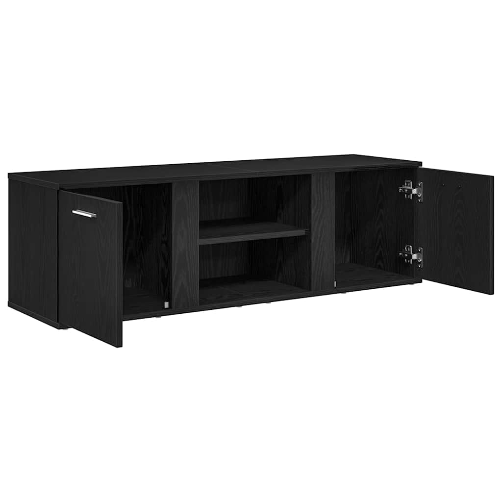TV-skab sort egetræ 120x34x37 cm konstrueret træ