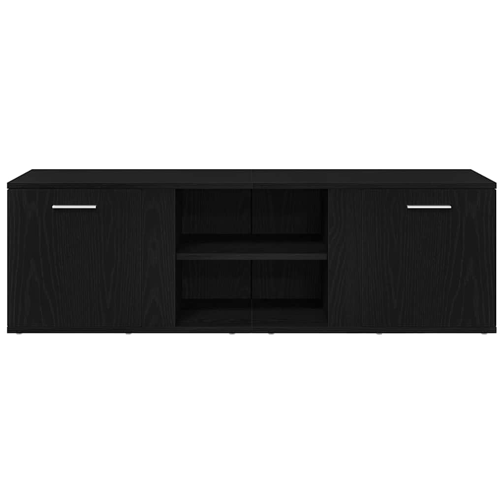 TV-skab sort egetræ 120x34x37 cm konstrueret træ