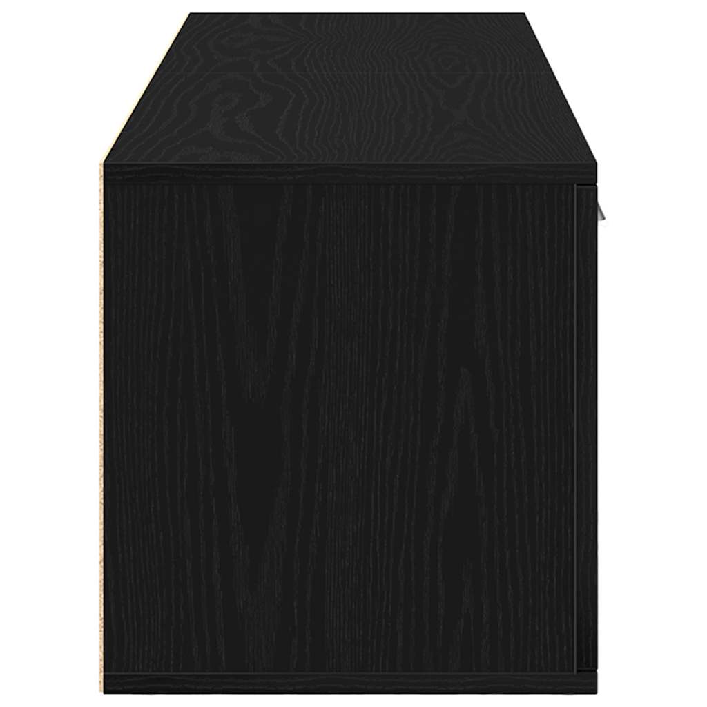 TV-skab sort egetræ 120x34x37 cm konstrueret træ
