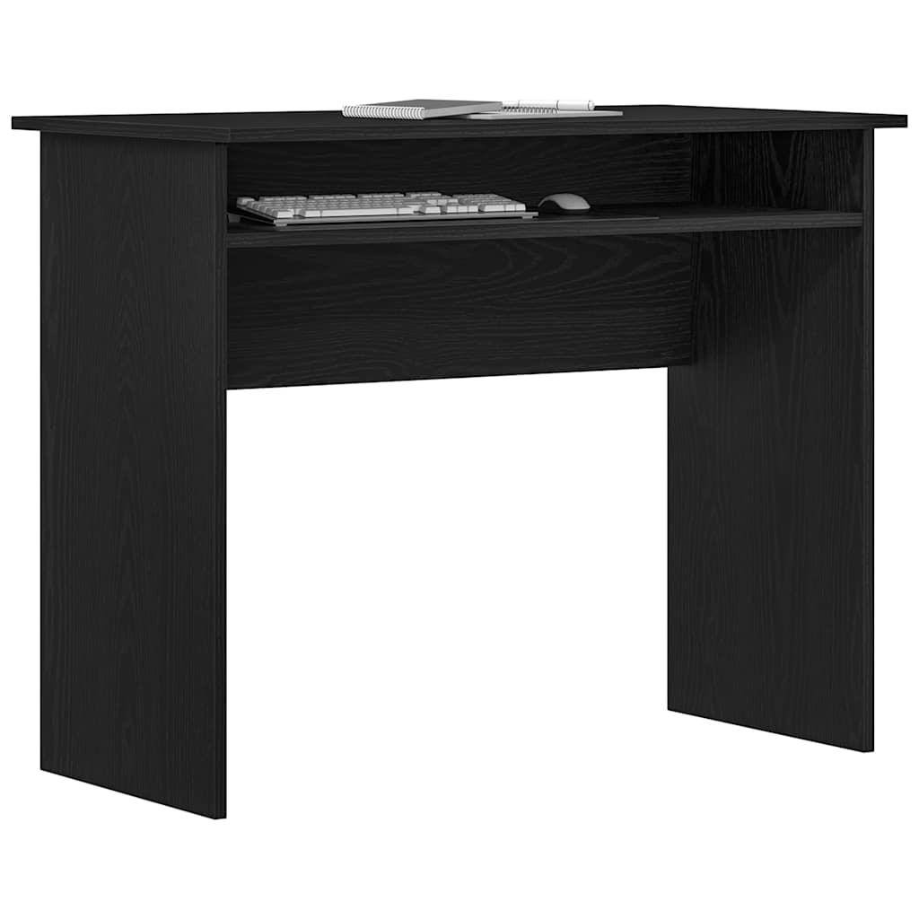 skrivebord 90x50x74 cm konstrueret træ sort egetræsfarve