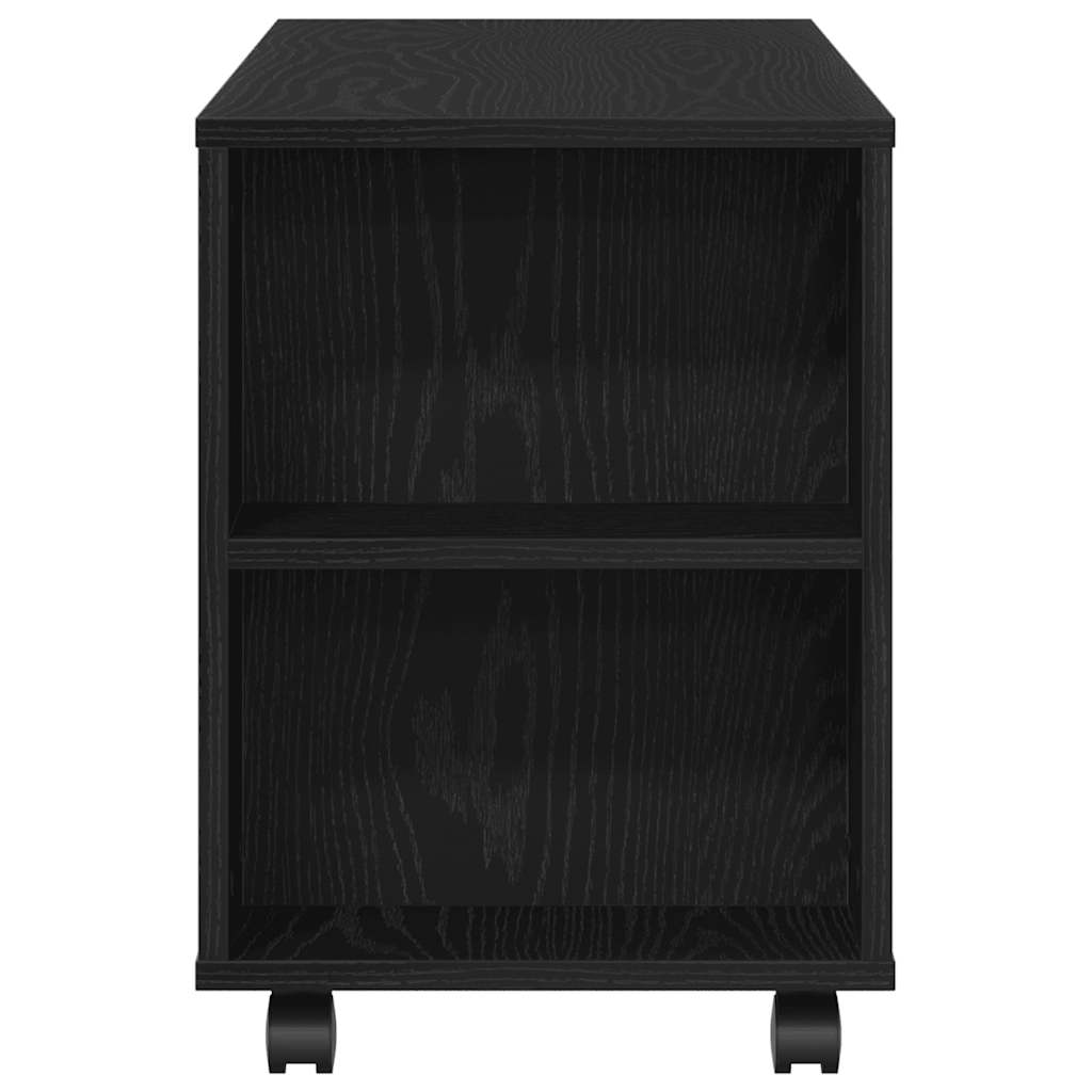 tv-bord med hjul 102x34,5x43 cm konstrueret træ sort egetræ