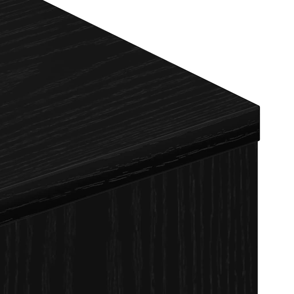 tv-bord med hjul 102x34,5x43 cm konstrueret træ sort egetræ