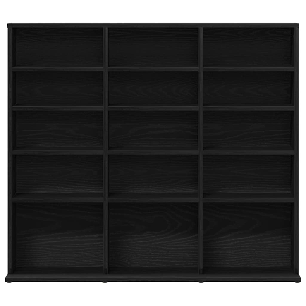 cd-reol 100x23x89,5 cm konstrueret træ sort-eg