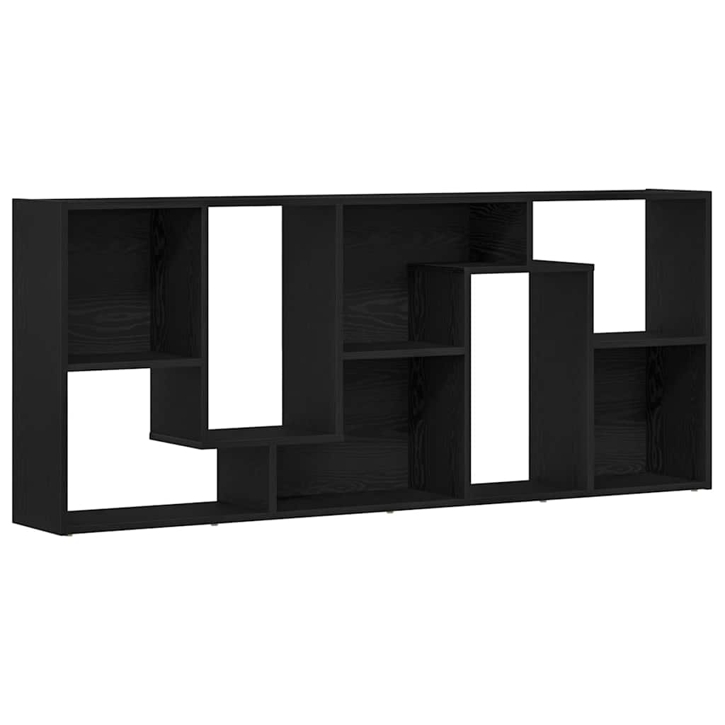 bogreol 67x24x161 cm konstrueret træ sort egetræsfarve