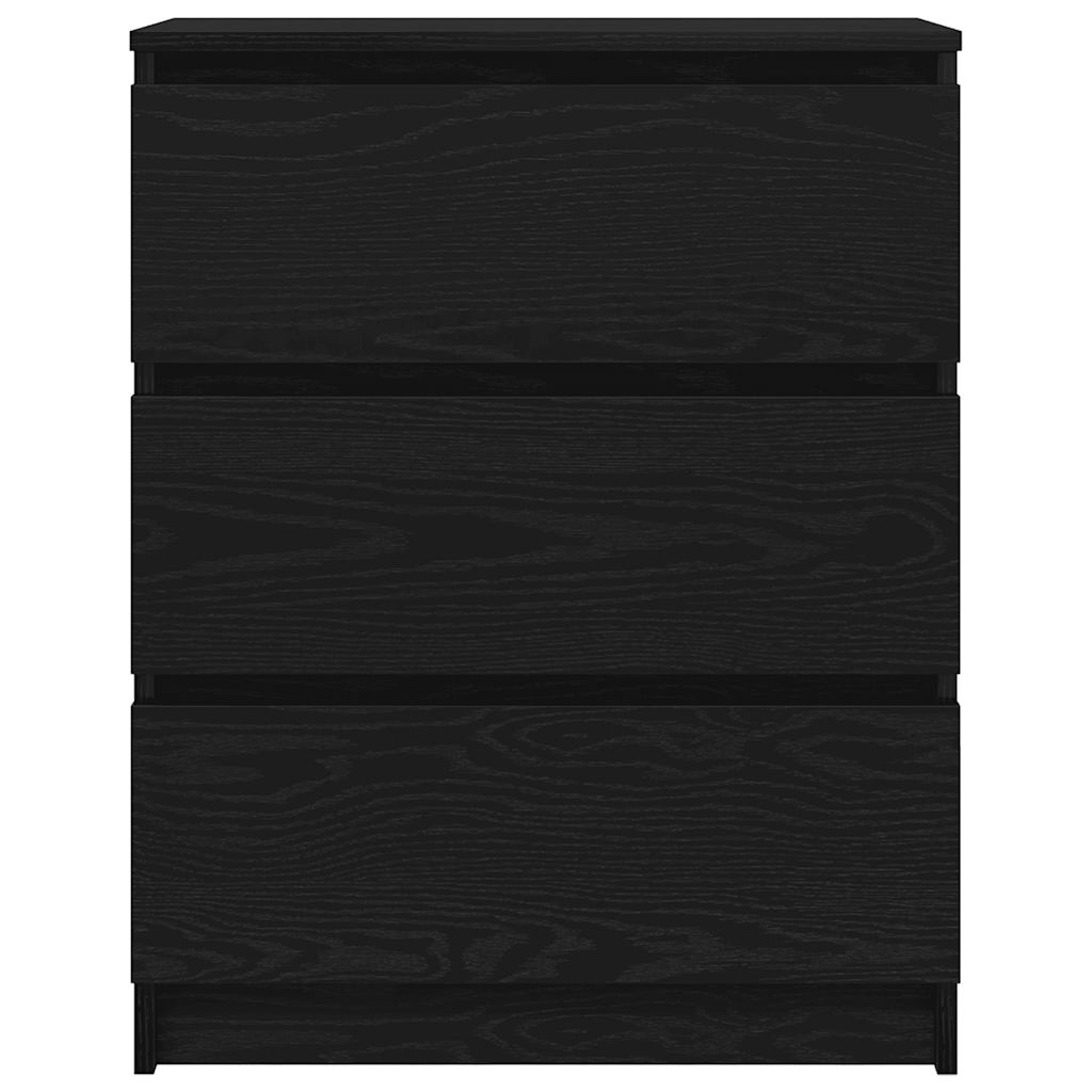 skænk 60x35x76 cm konstrueret træ sort egetræsfarve