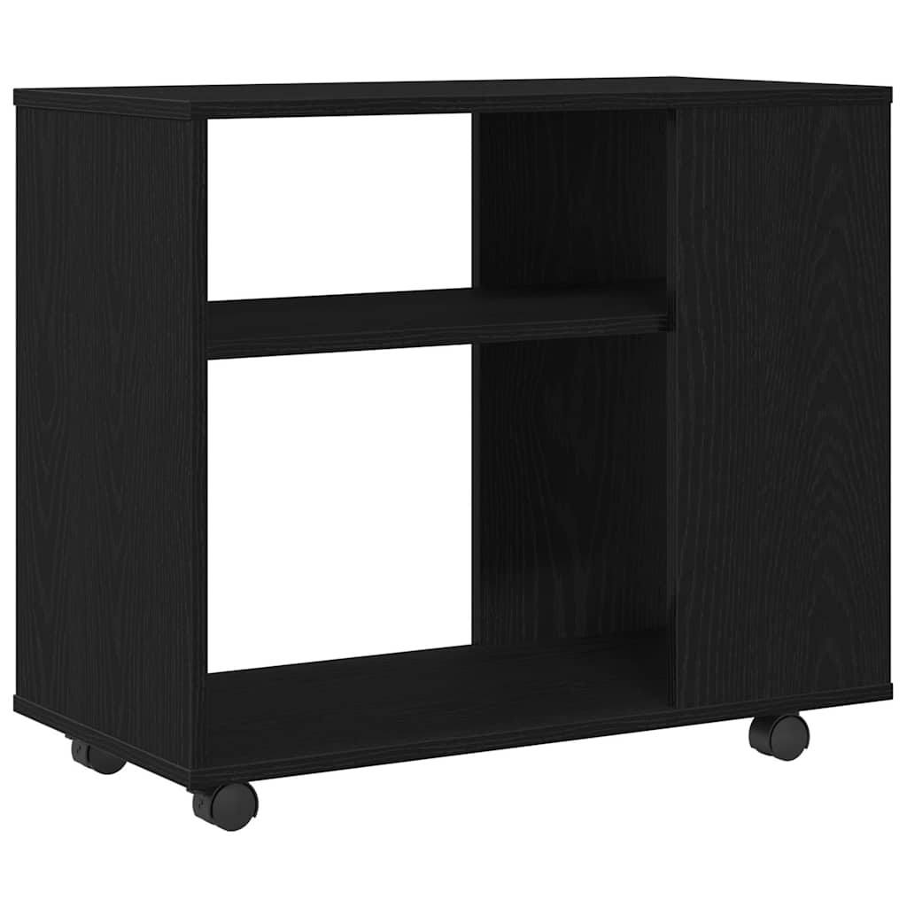 sidebord sort egetræ 70x35x60,5 cm konstrueret træ