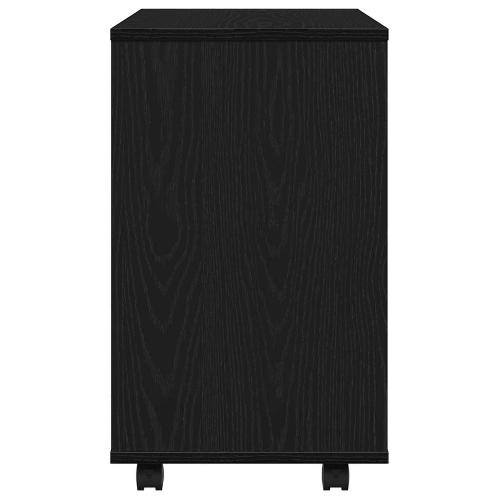sidebord sort egetræ 70x35x60,5 cm konstrueret træ