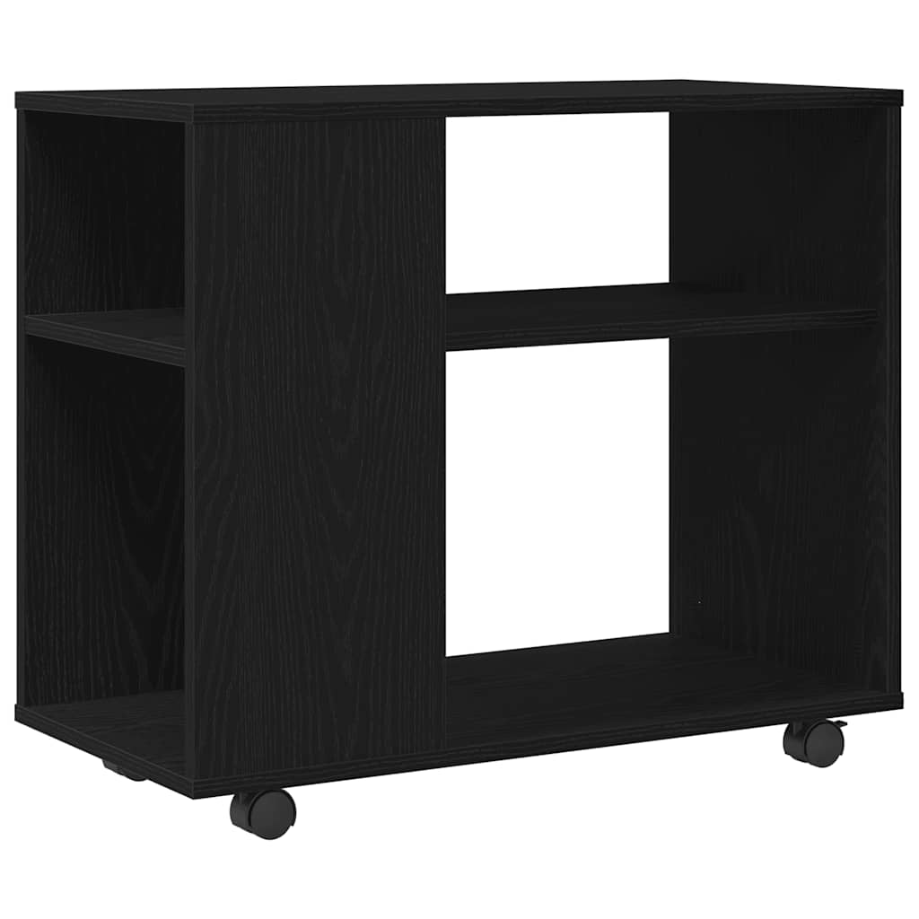 sidebord sort egetræ 70x35x60,5 cm konstrueret træ
