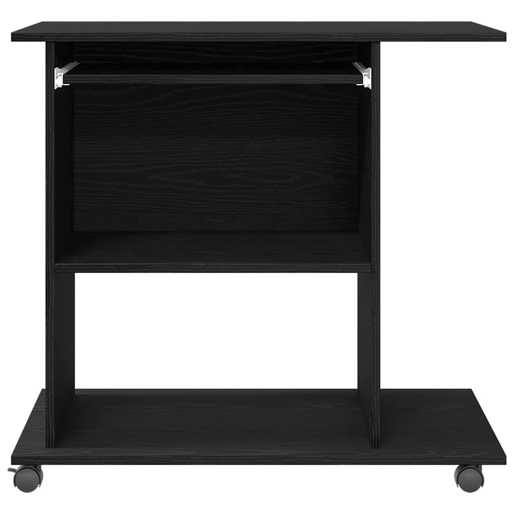 computerbord sort egetræ 80x50x75 cm konstrueret træ