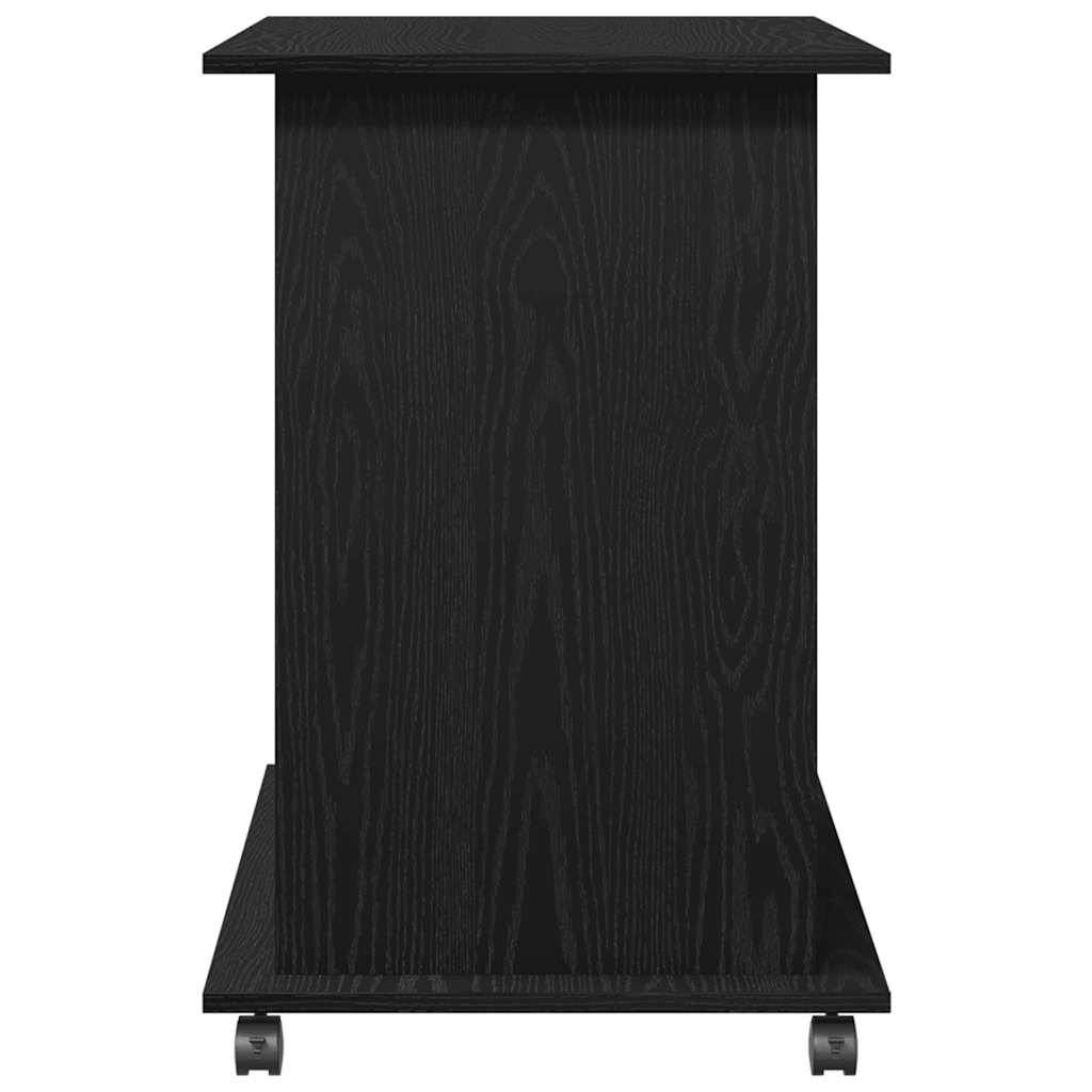 computerbord sort egetræ 80x50x75 cm konstrueret træ