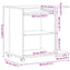 computerbord sort egetræ 80x50x75 cm konstrueret træ