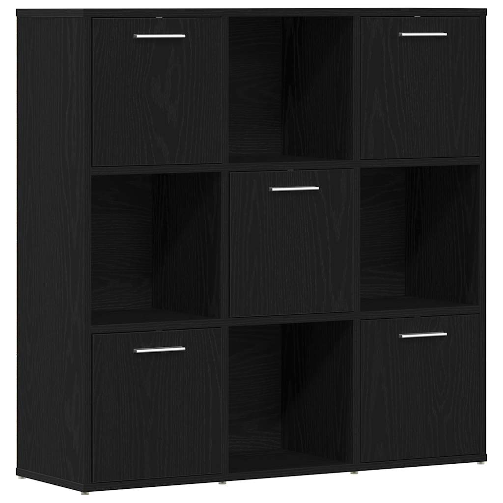 bogreol 90x28x90 cm konstrueret træ sort egetræsfarve