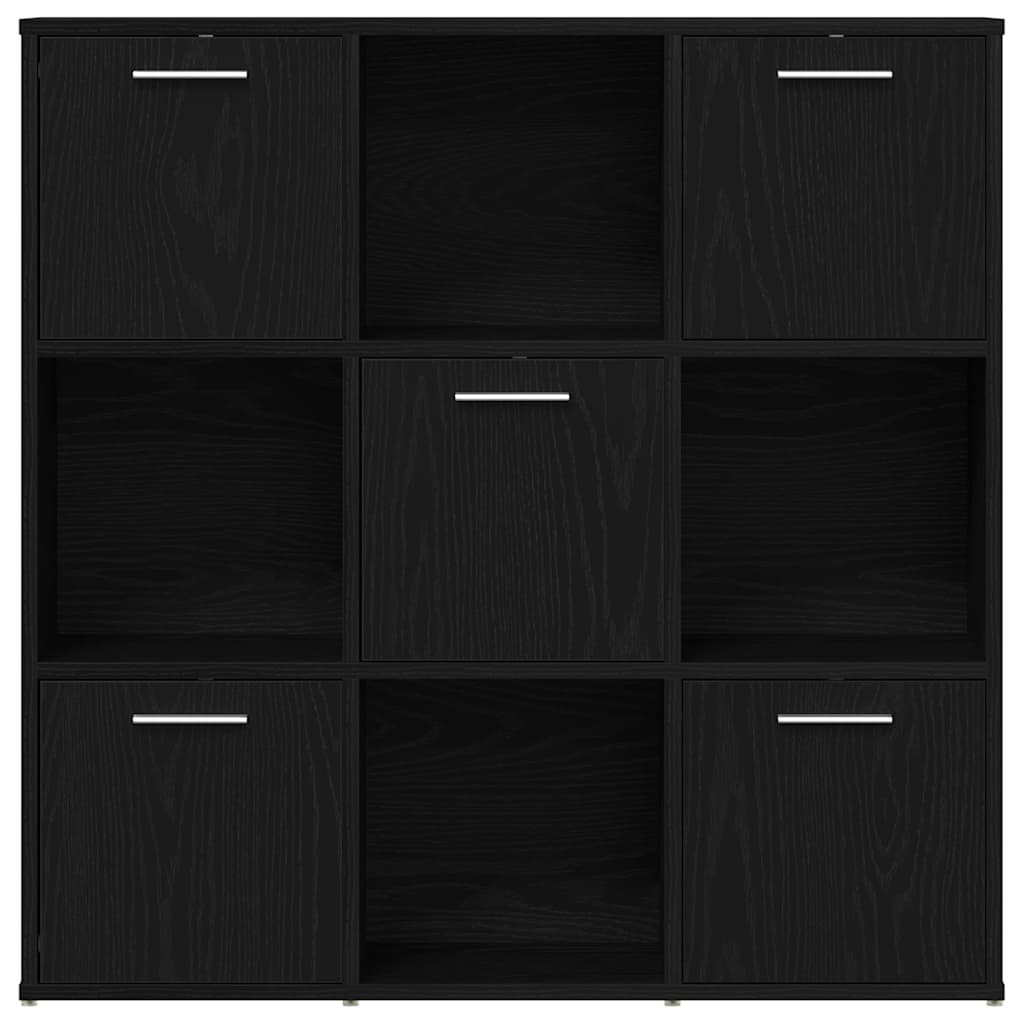 bogreol 90x28x90 cm konstrueret træ sort egetræsfarve