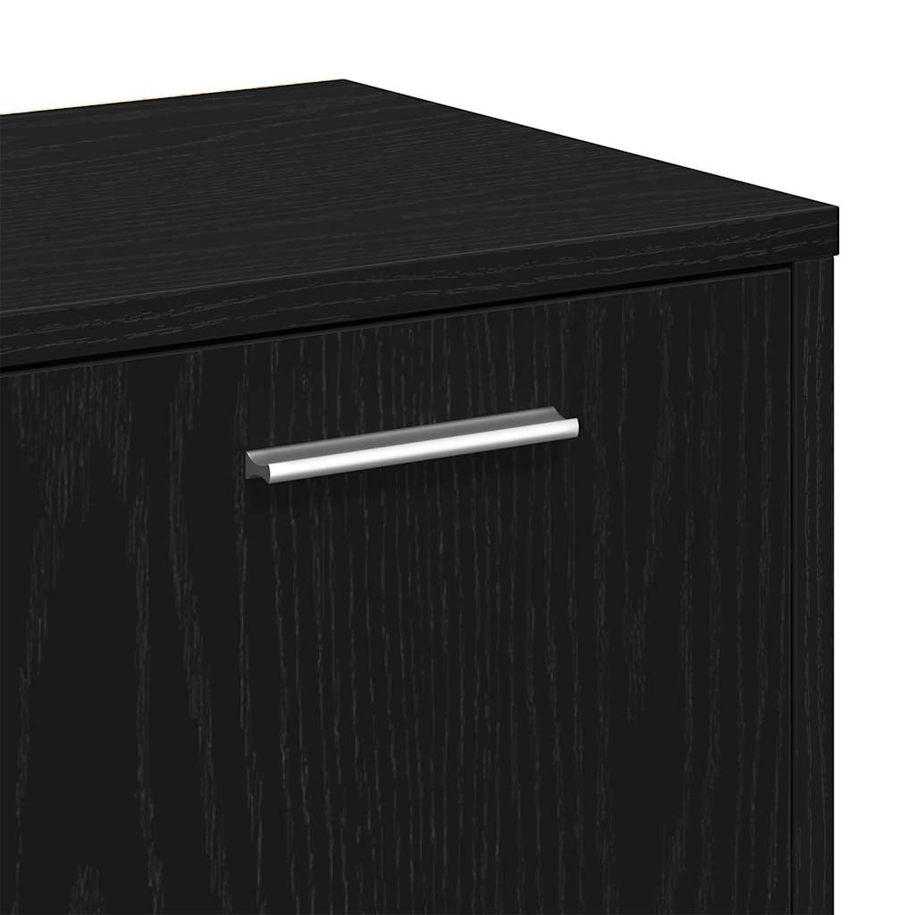 bogreol 90x28x90 cm konstrueret træ sort egetræsfarve