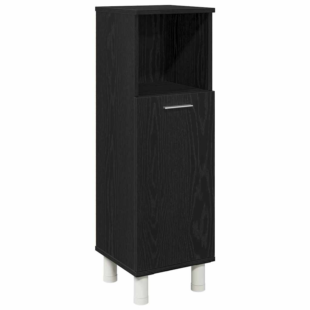 Badeværelsesskab Sort eg 30 x 30 x 95 cm Konstrueret træ
