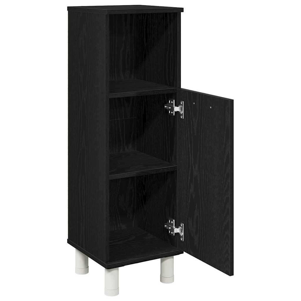 Badeværelsesskab Sort eg 30 x 30 x 95 cm Konstrueret træ