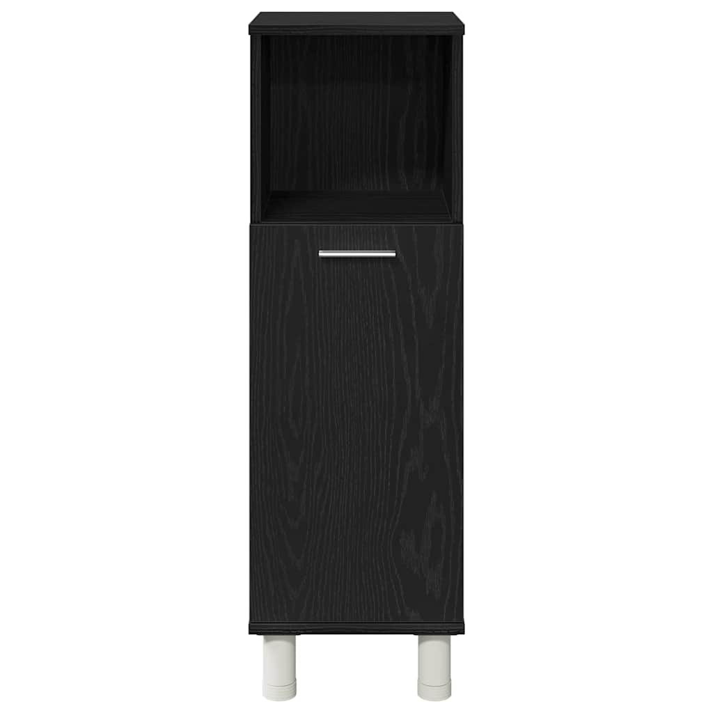 Badeværelsesskab Sort eg 30 x 30 x 95 cm Konstrueret træ