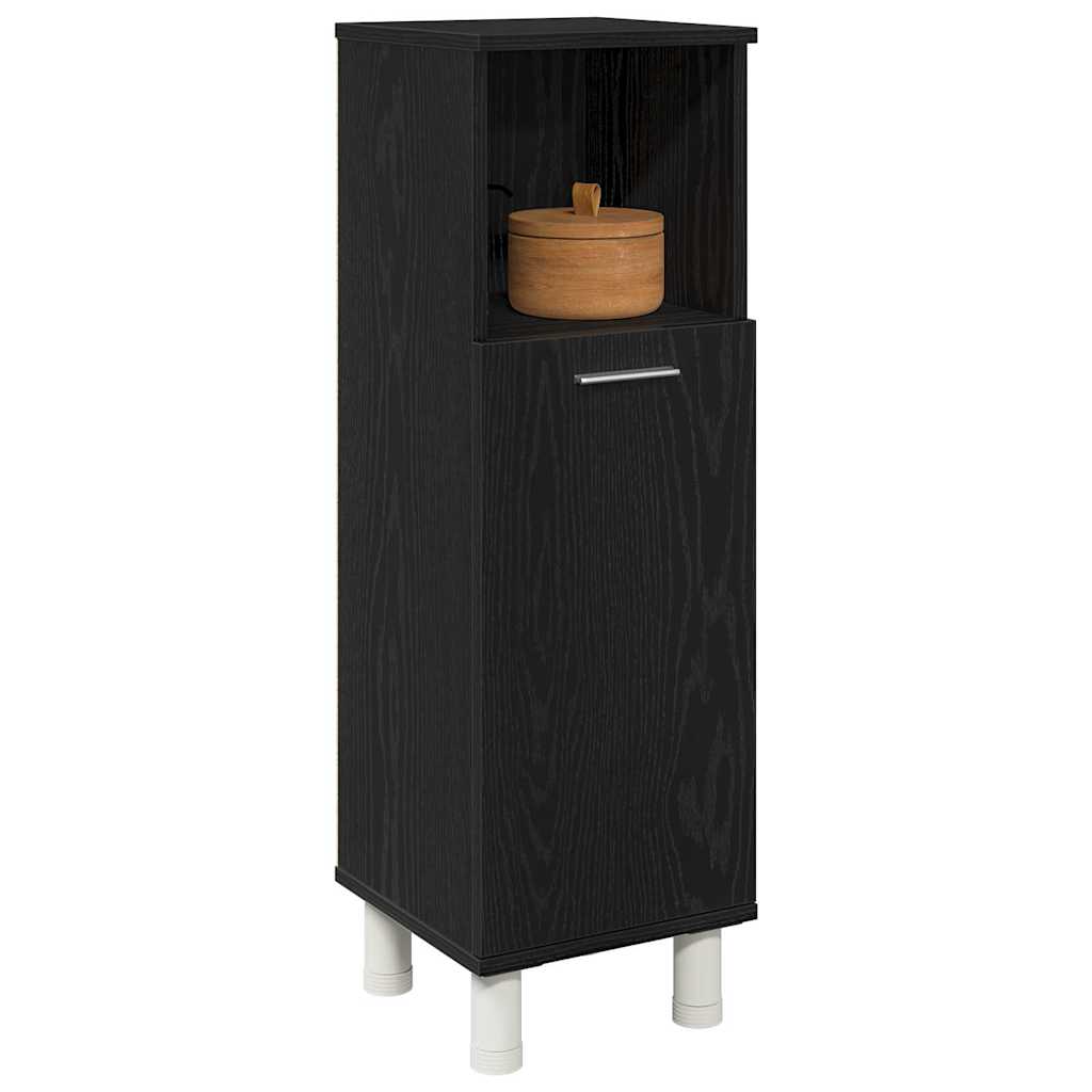 Badeværelsesskab Sort eg 30 x 30 x 95 cm Konstrueret træ