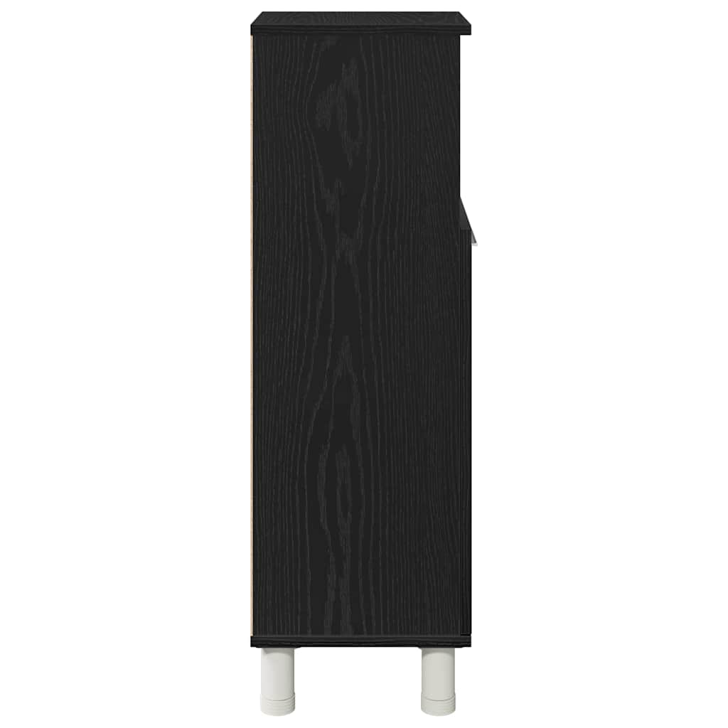 Badeværelsesskab Sort eg 30 x 30 x 95 cm Konstrueret træ