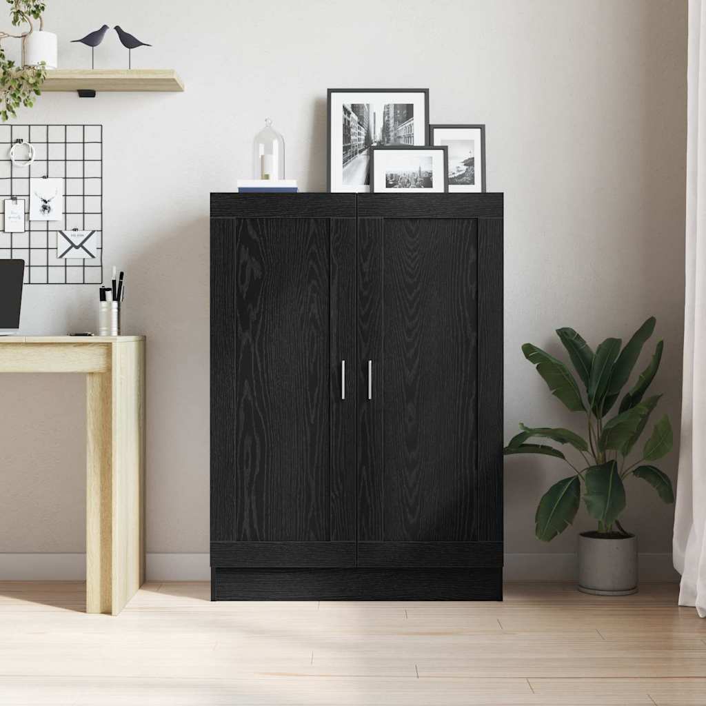 Bogskab 3 niveauer 82,5 x 30,5 x 115 cm Konstrueret træ Sort eg