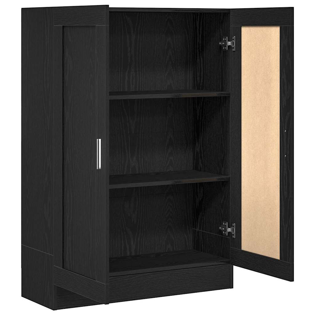 Bogskab 3 niveauer 82,5 x 30,5 x 115 cm Konstrueret træ Sort eg