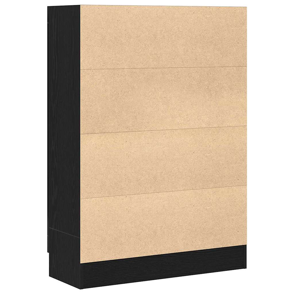 Bogskab 3 niveauer 82,5 x 30,5 x 115 cm Konstrueret træ Sort eg