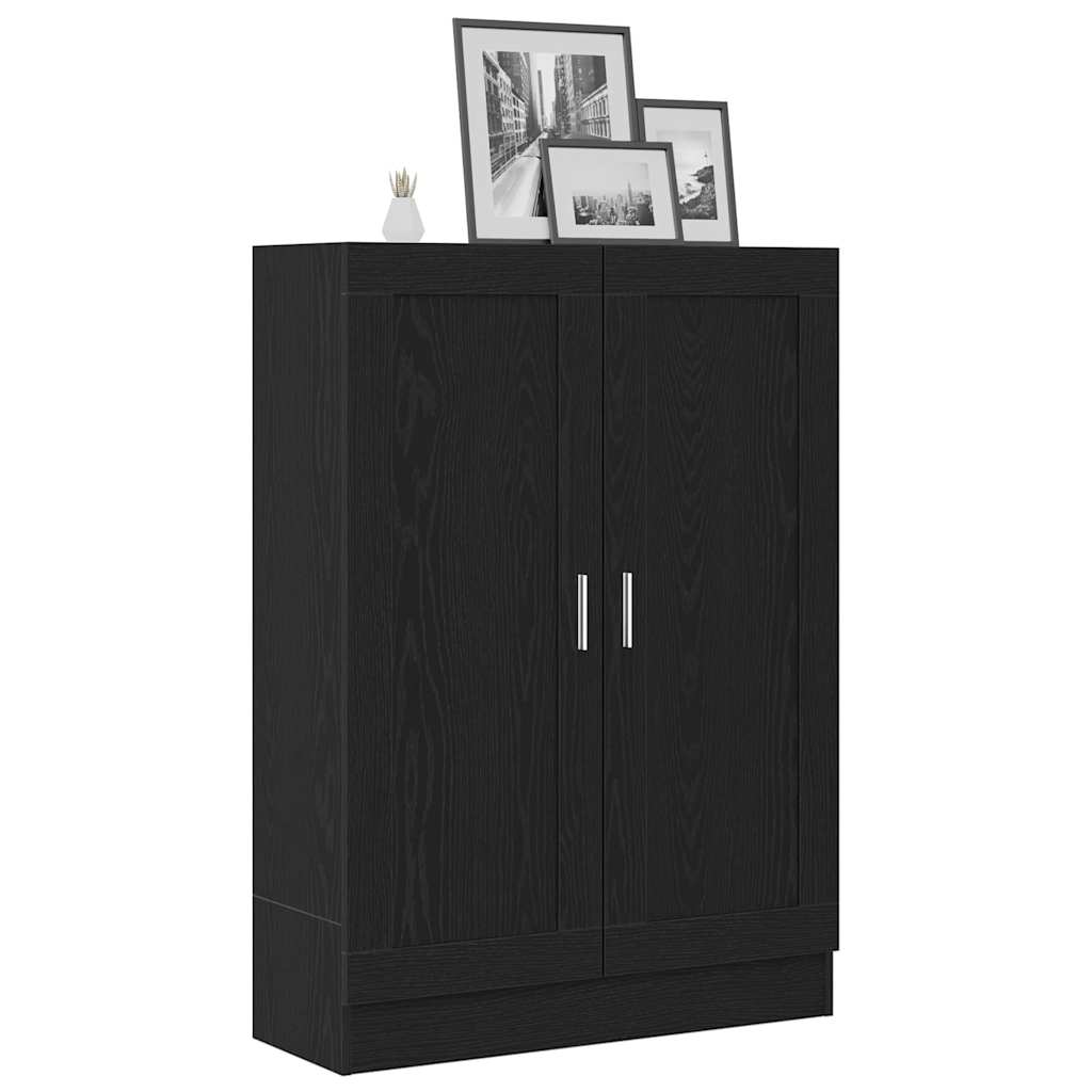 Bogskab 3 niveauer 82,5 x 30,5 x 115 cm Konstrueret træ Sort eg