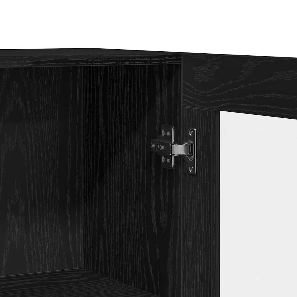 Bogskab 4 niveauer 82,5 x 30,5 x 80 cm Konstrueret træ Sort eg