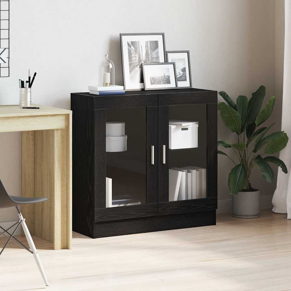 Bogskab 4 niveauer 82,5 x 30,5 x 80 cm Konstrueret træ Sort eg