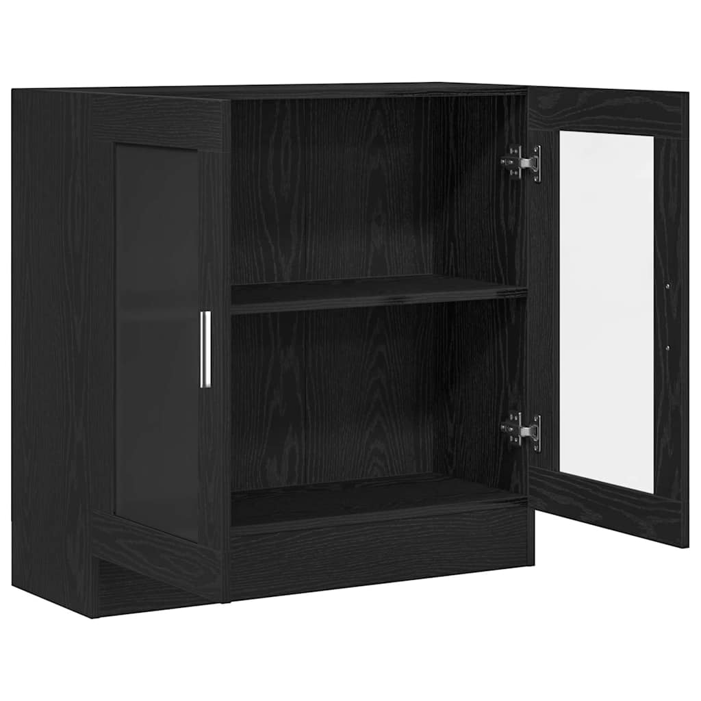 Bogskab 4 niveauer 82,5 x 30,5 x 80 cm Konstrueret træ Sort eg