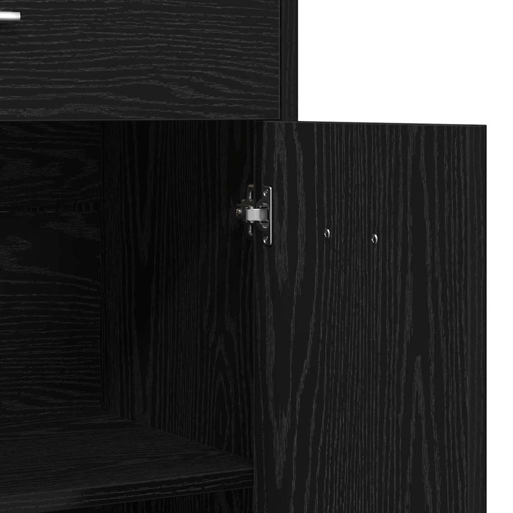 Badeværelsesskab Sort eg 60 x 33 x 80 cm Konstrueret træ