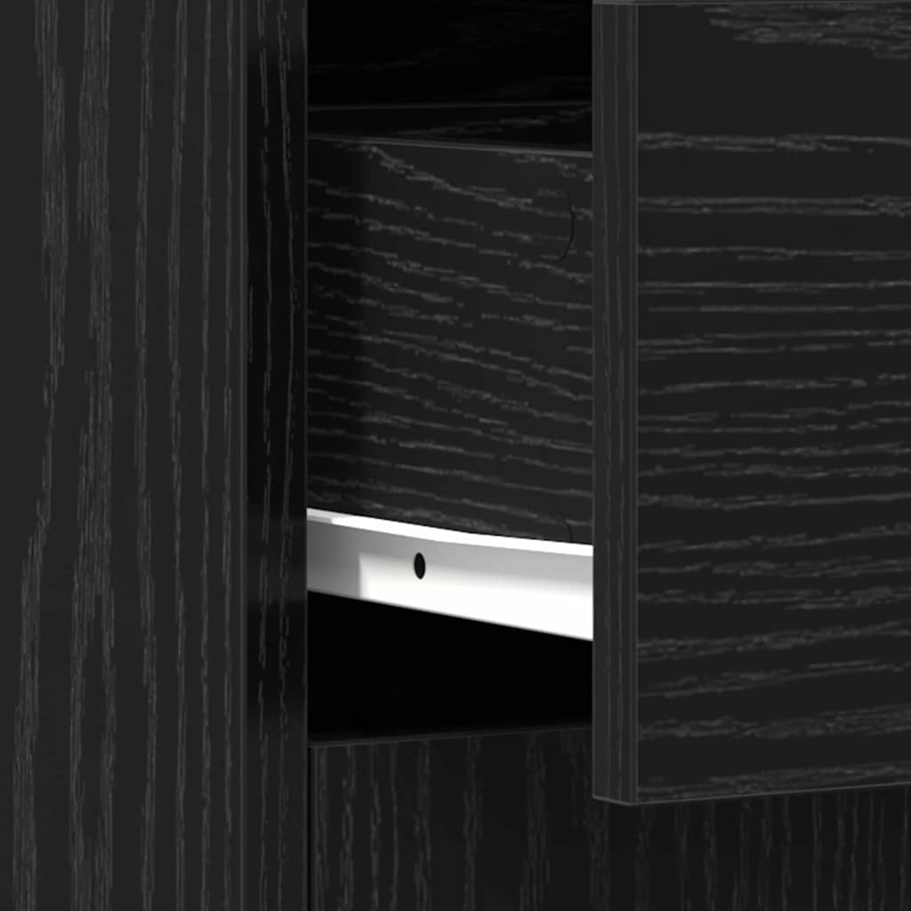 Badeværelsesskab Sort eg 60 x 33 x 80 cm Konstrueret træ