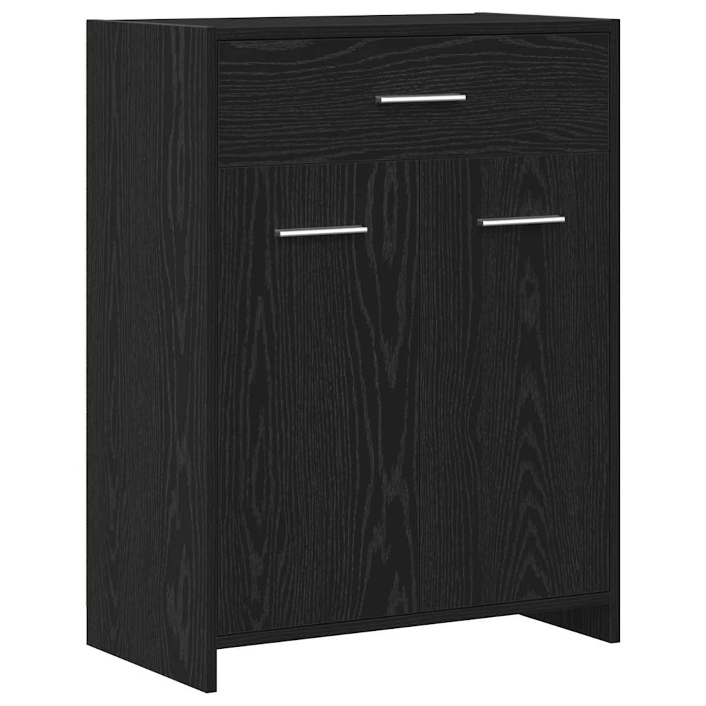 Badeværelsesskab Sort eg 60 x 33 x 80 cm Konstrueret træ