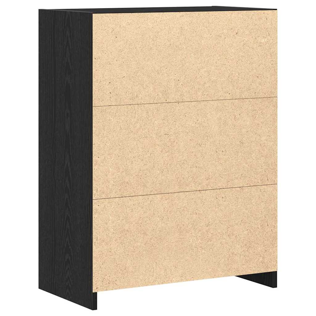 Badeværelsesskab Sort eg 60 x 33 x 80 cm Konstrueret træ