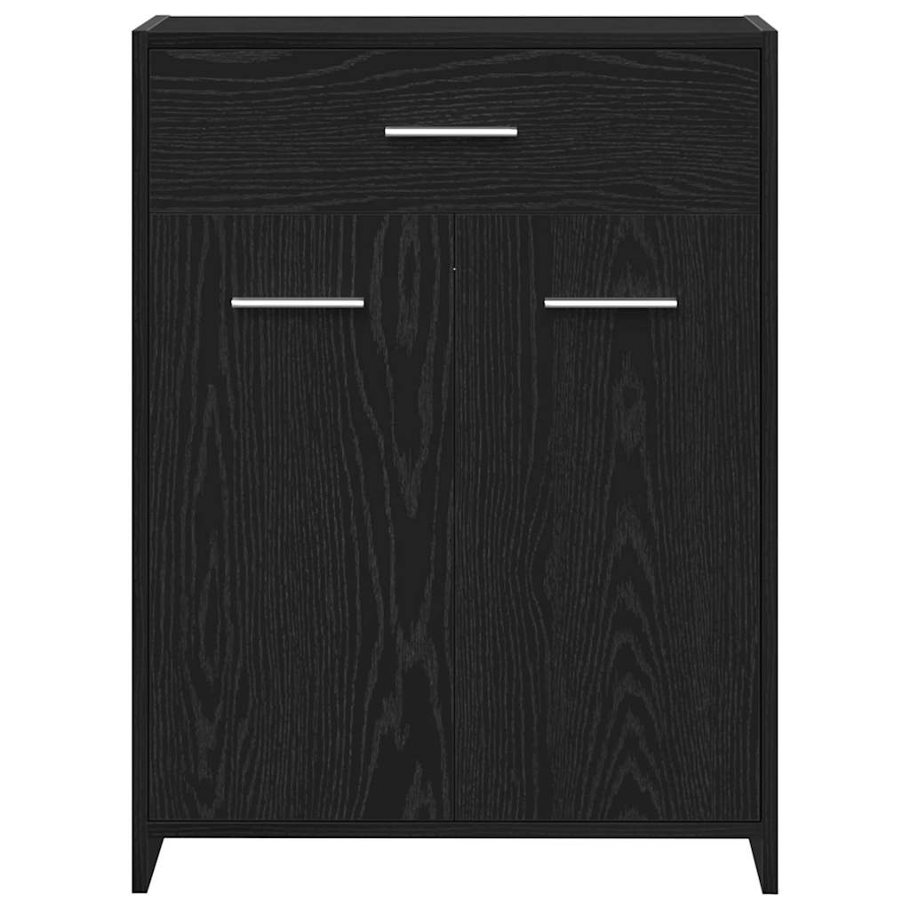 Badeværelsesskab Sort eg 60 x 33 x 80 cm Konstrueret træ