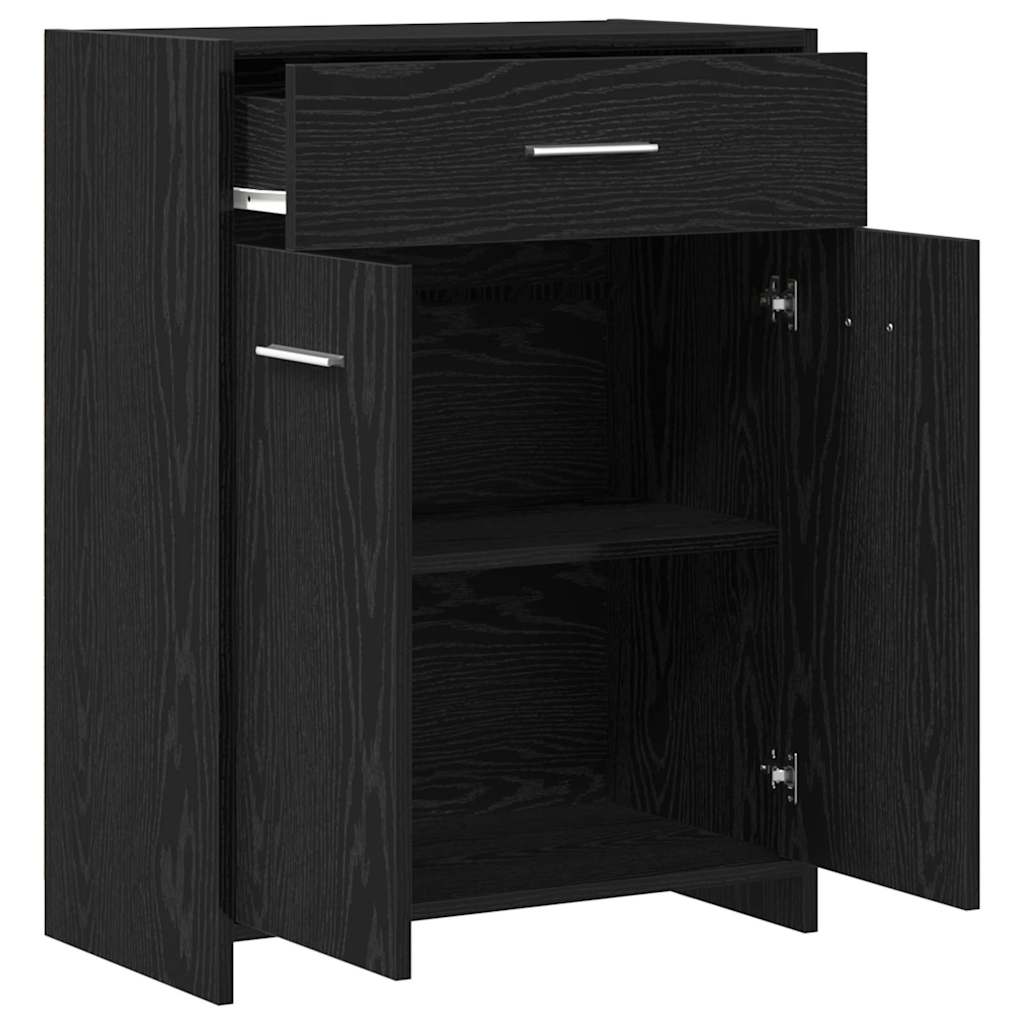 Badeværelsesskab Sort eg 60 x 33 x 80 cm Konstrueret træ
