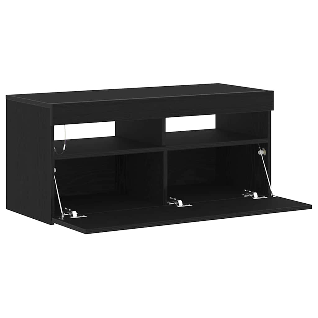 TV-skab 90 x 35 x 40 cm Sort eg Konstrueret træ