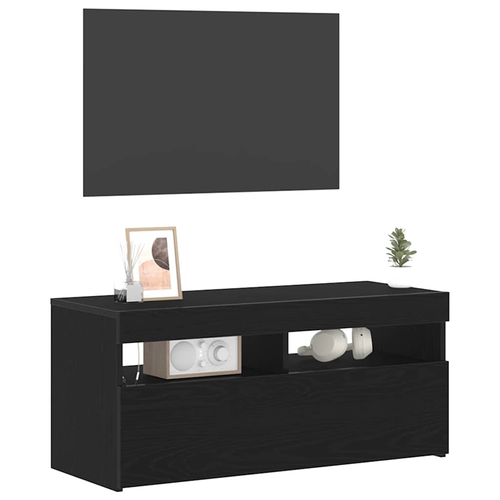 TV-skab 90 x 35 x 40 cm Sort eg Konstrueret træ