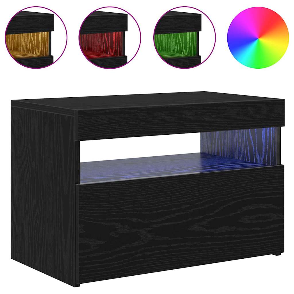 TV-skab 60 x 35 x 40 cm Sort eg Konstrueret træ