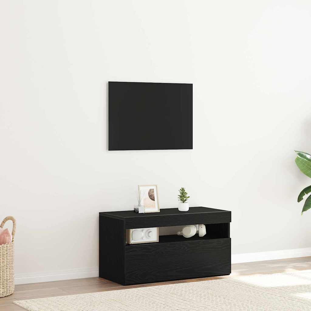 TV-skab 75 x 35 x 40 cm Sort eg Konstrueret træ