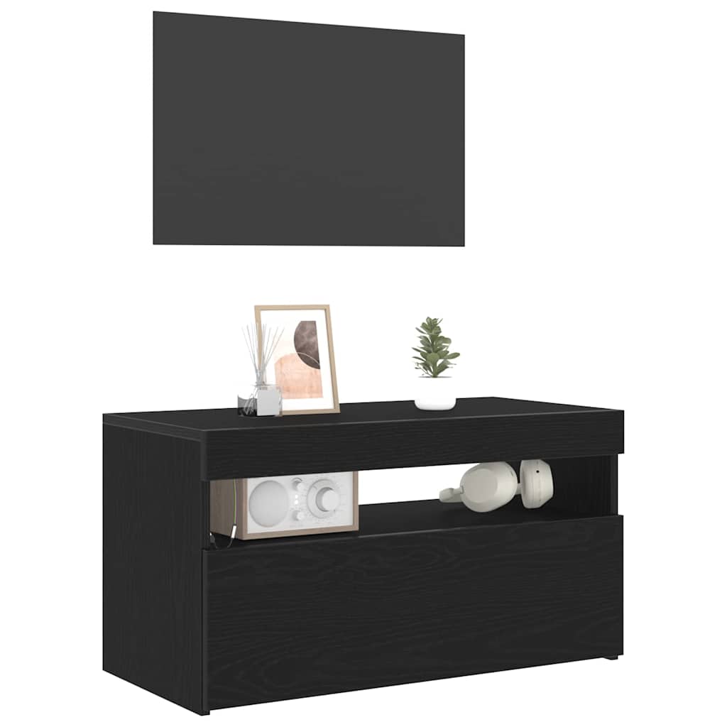 TV-skab 75 x 35 x 40 cm Sort eg Konstrueret træ