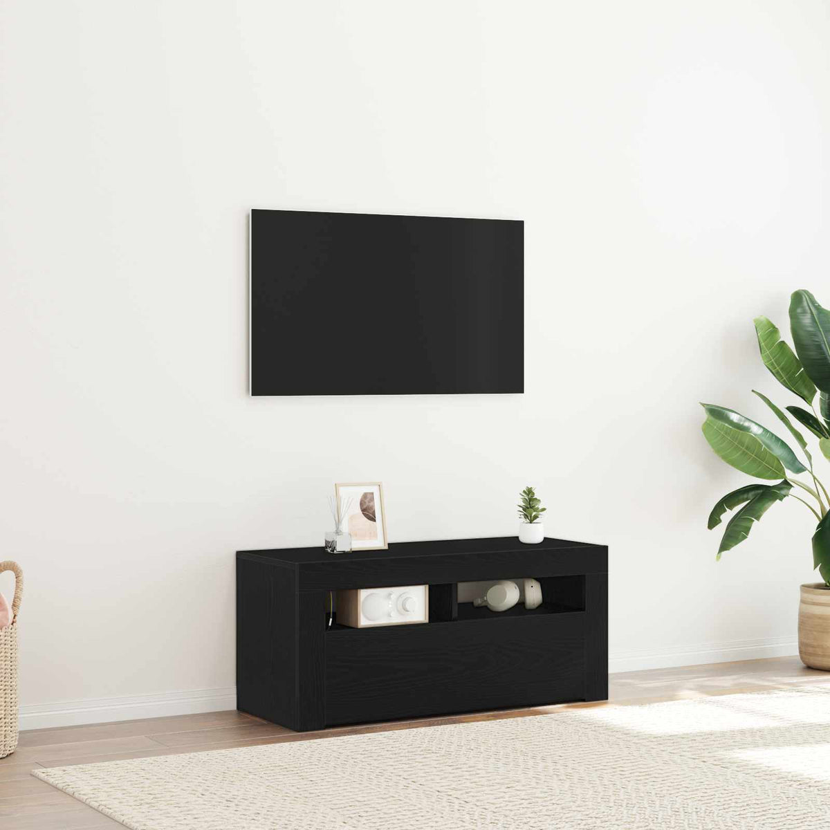 TV-skab 90 x 35 x 40 cm Sort eg Konstrueret træ