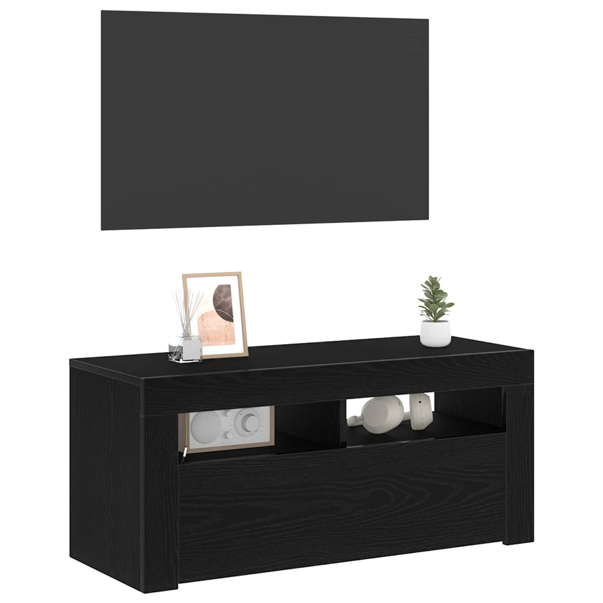 TV-skab 90 x 35 x 40 cm Sort eg Konstrueret træ