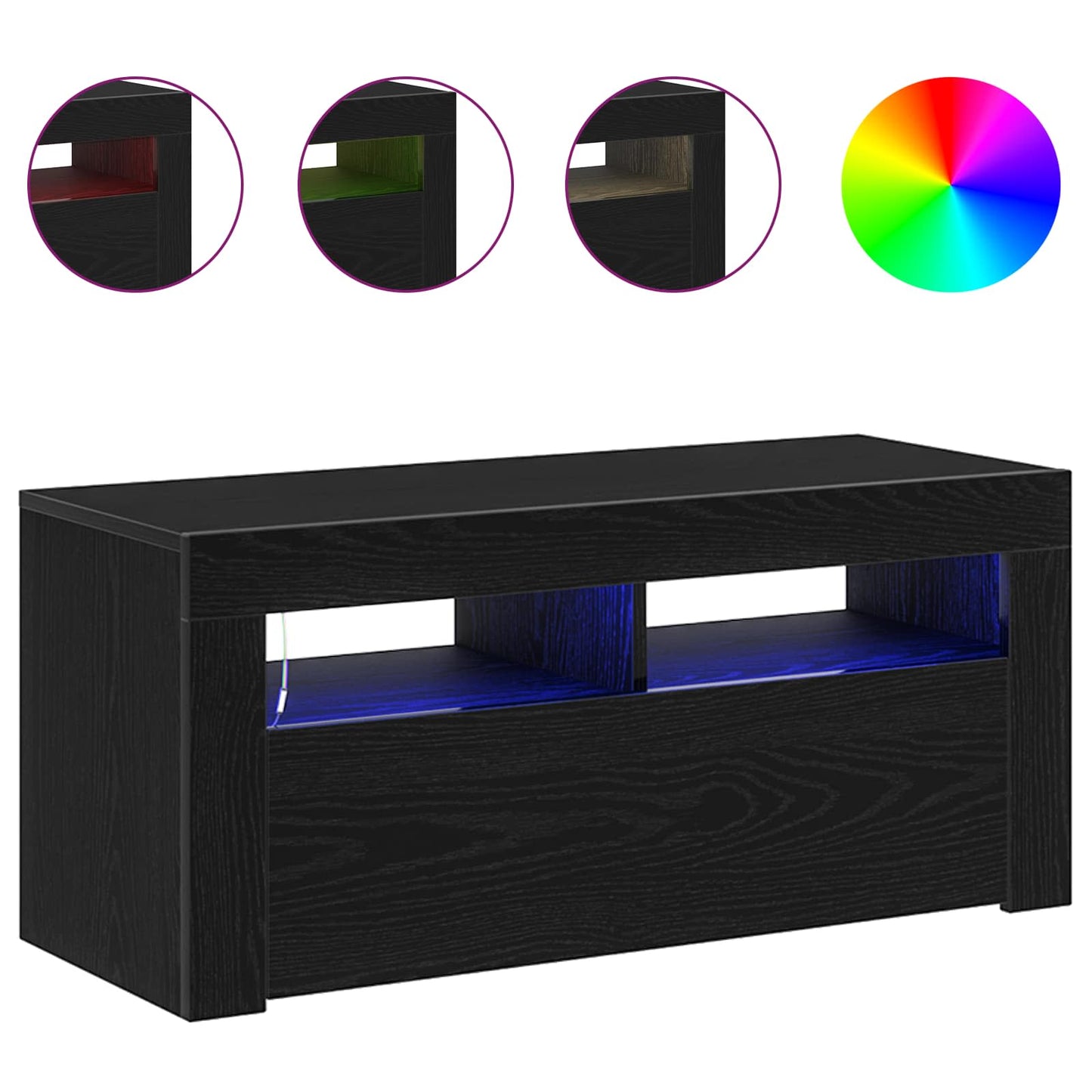 TV-skab 90 x 35 x 40 cm Sort eg Konstrueret træ