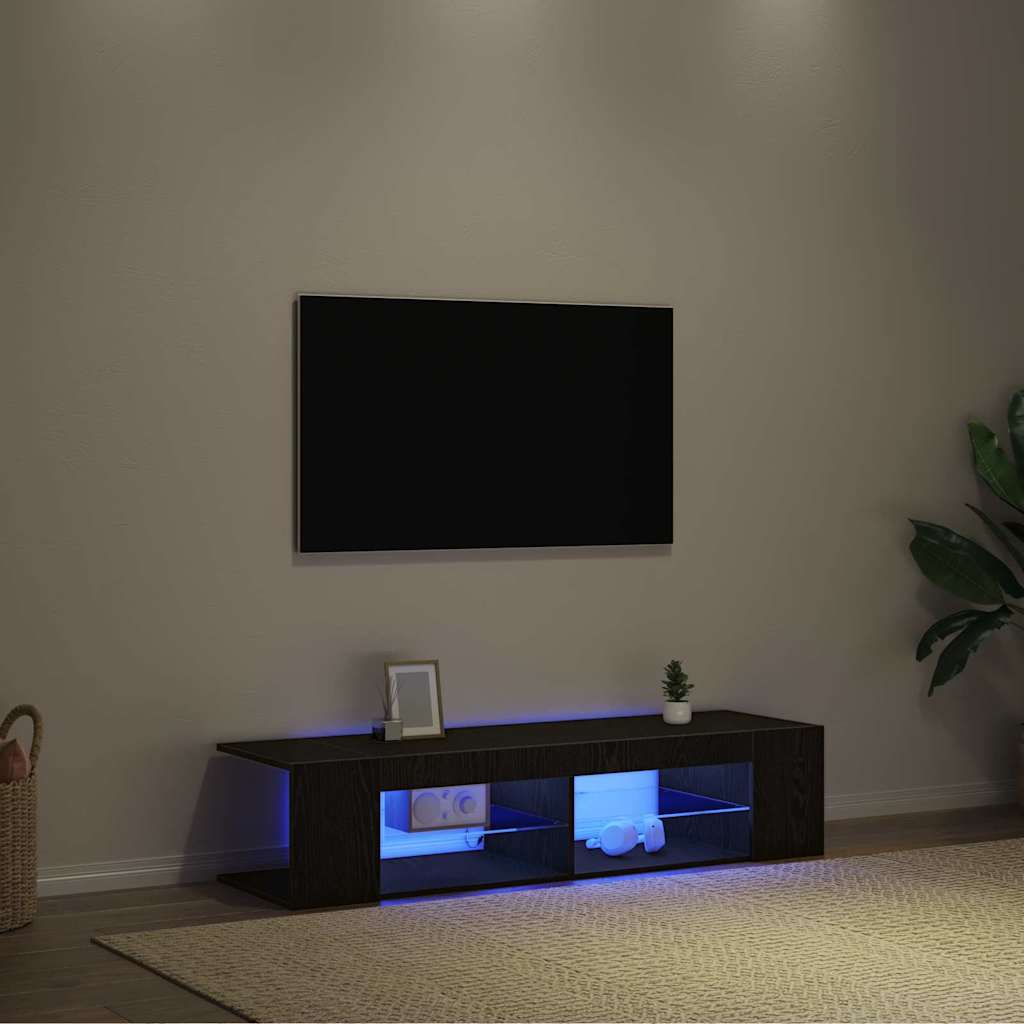 TV-skab 135 x 39 x 30 cm Sort eg Konstrueret træ