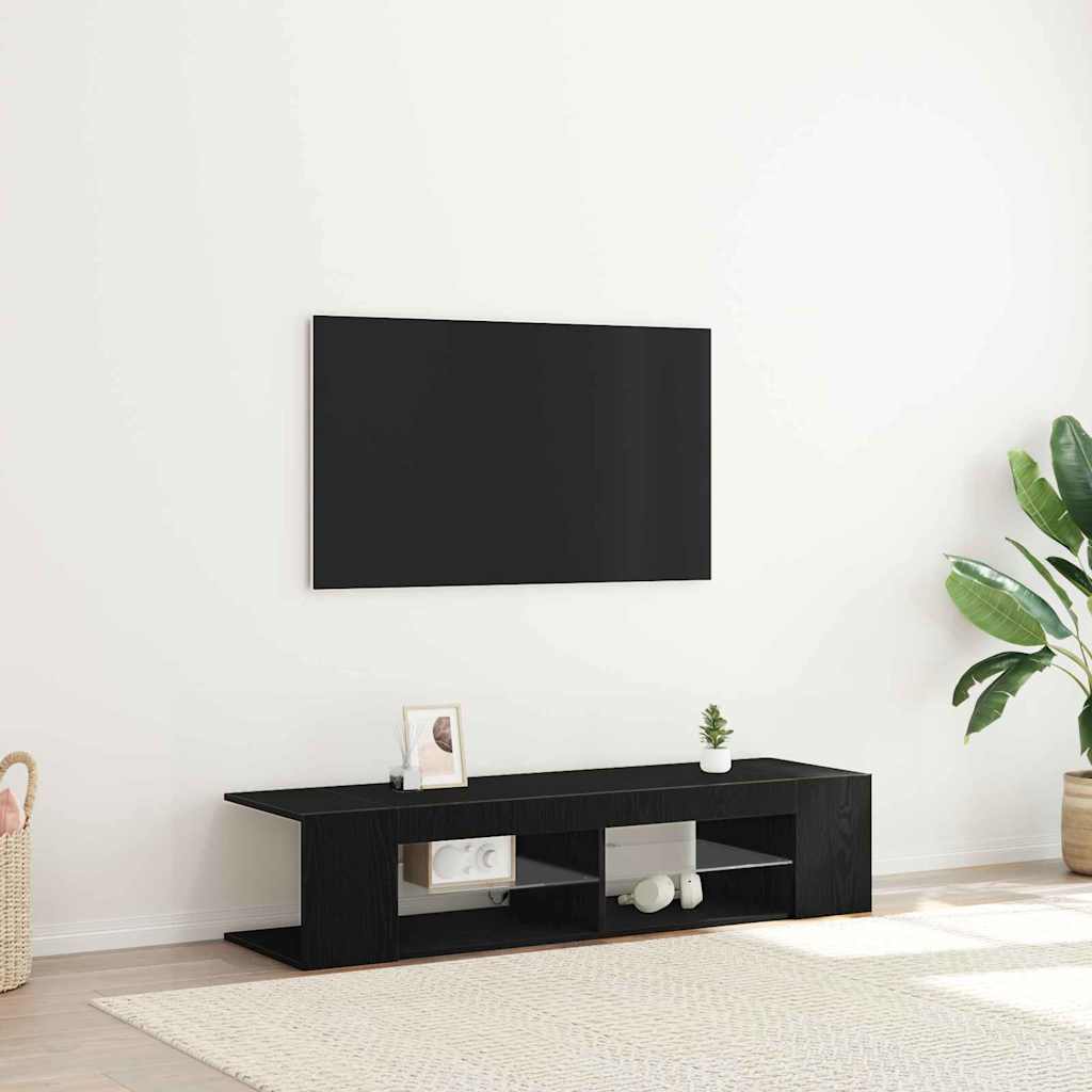 TV-skab 135 x 39 x 30 cm Sort eg Konstrueret træ