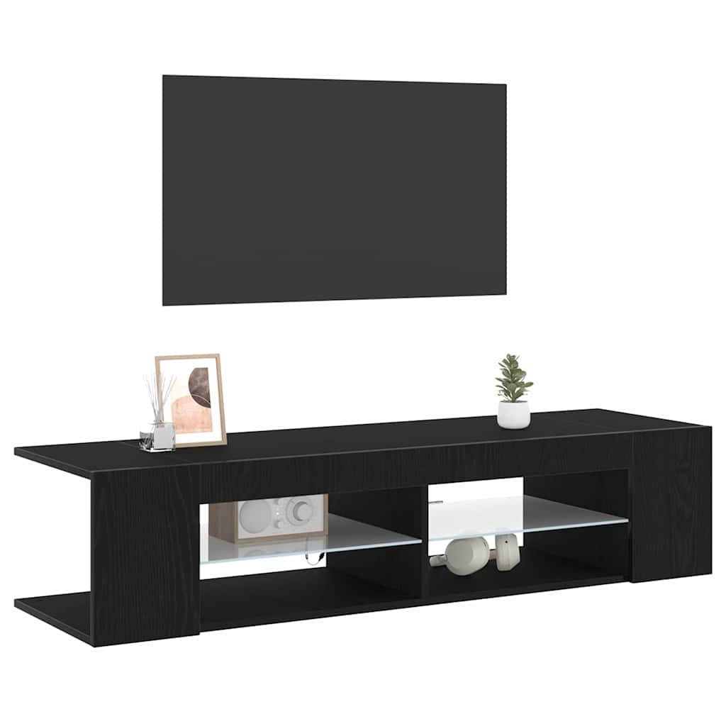 TV-skab 135 x 39 x 30 cm Sort eg Konstrueret træ