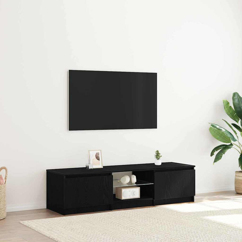 TV-skab 140 x 38,5 x 36 cm Sort eg Konstrueret træ