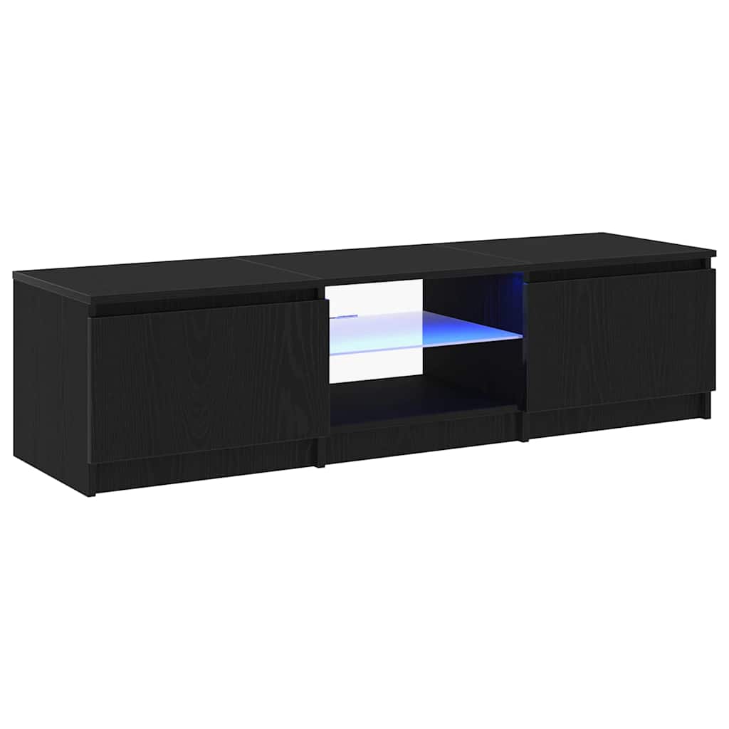 TV-skab 140 x 38,5 x 36 cm Sort eg Konstrueret træ