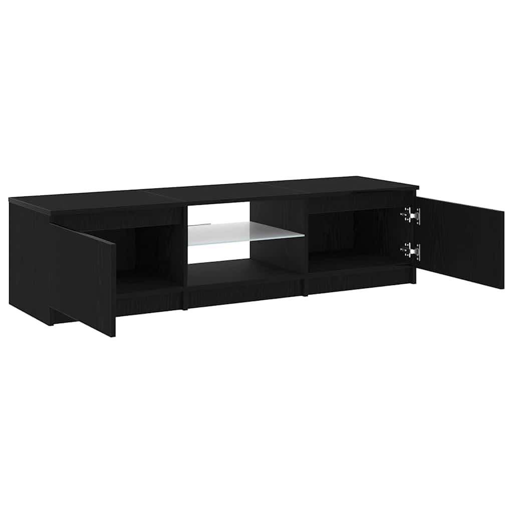 TV-skab 140 x 38,5 x 36 cm Sort eg Konstrueret træ